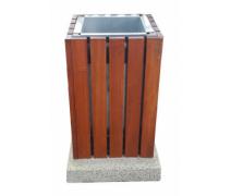 Beton Ayaklı Ahşaplı Çöp Kovası / BÇ08