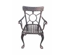 Ferforje Metal Döküm Sandalye / Kollu Siyah Renk SN01