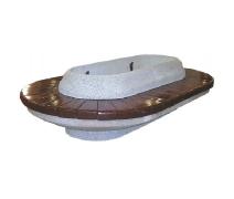 Oval Çiçekli Beton Oturma Bankı Modeli 270x140 CM.