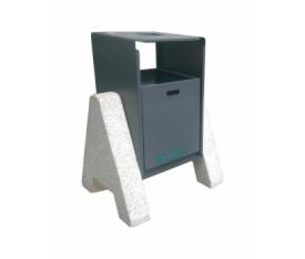 Beton Ayaklı Dekoratif Dış Mekan Çöp Kovası / BÇ10