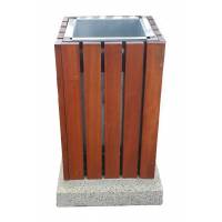 Beton Ayaklı Ahşaplı Çöp Kovası / BÇ08