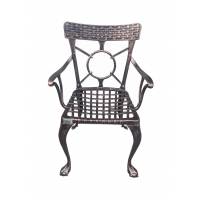 Ferforje Metal Döküm Sandalye / Kollu Siyah Renk SN01