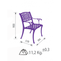 Dekoratif Ferforje Metal Sandalye Modelleri - Kollu Döküm Sandalye SN13