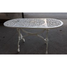 62X124 CM. Oval Güllü Alüminyum Döküm Masa MS13
