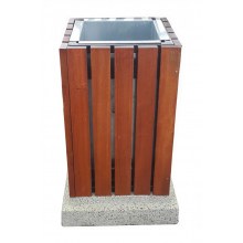 Beton Ayaklı Ahşaplı Çöp Kovası / BÇ08