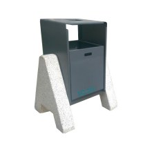 Beton Ayaklı Dekoratif Dış Mekan Çöp Kovası / BÇ10