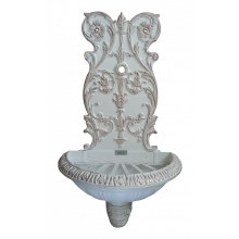 Metal Bahçe Lavabosu - 9016 BEYAZ RENK ÜZERİ BAKIR ESKİTMELİ - MUSLUKSUZ MODEL DÇ33