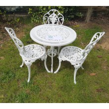 Üç Sandalyeli Alüminyum Bahçe Masa Takımı / 75 CM. Yuvarlak Masa Takımı MS23