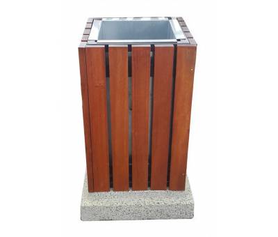 Beton Ayaklı Ahşaplı Çöp Kovası / BÇ08