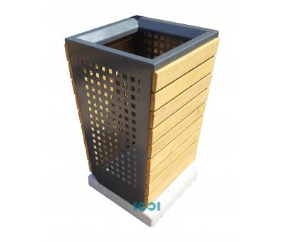 Beton Ayaklı Dekoratif Metal Dış Mekan Çöp Kovası / BÇ13